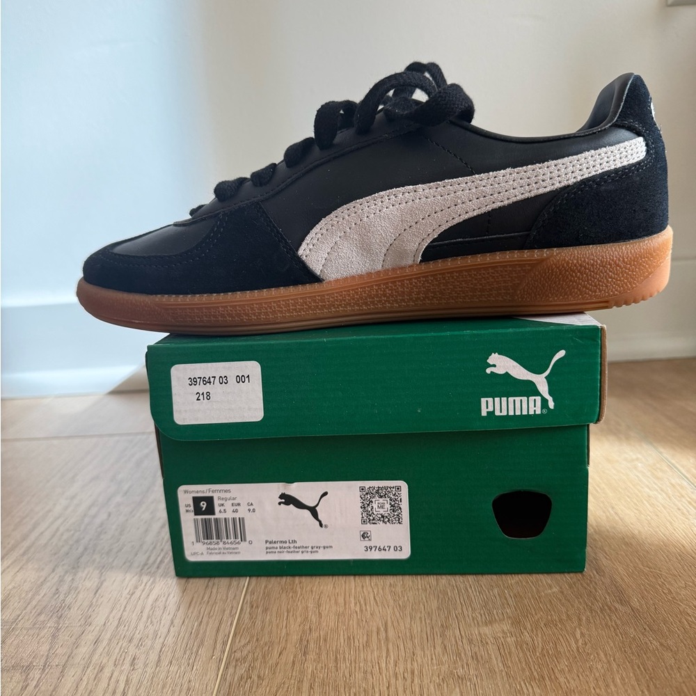 Puma Palermo Black and White Sneakers